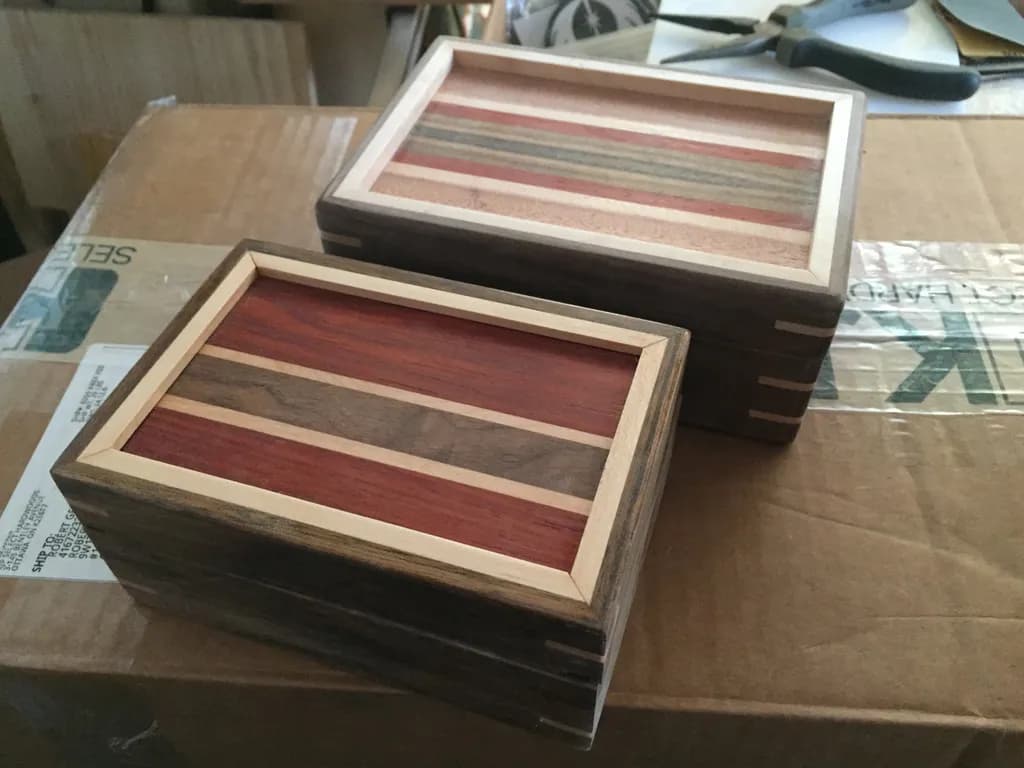 Striped Wood Treasure Box