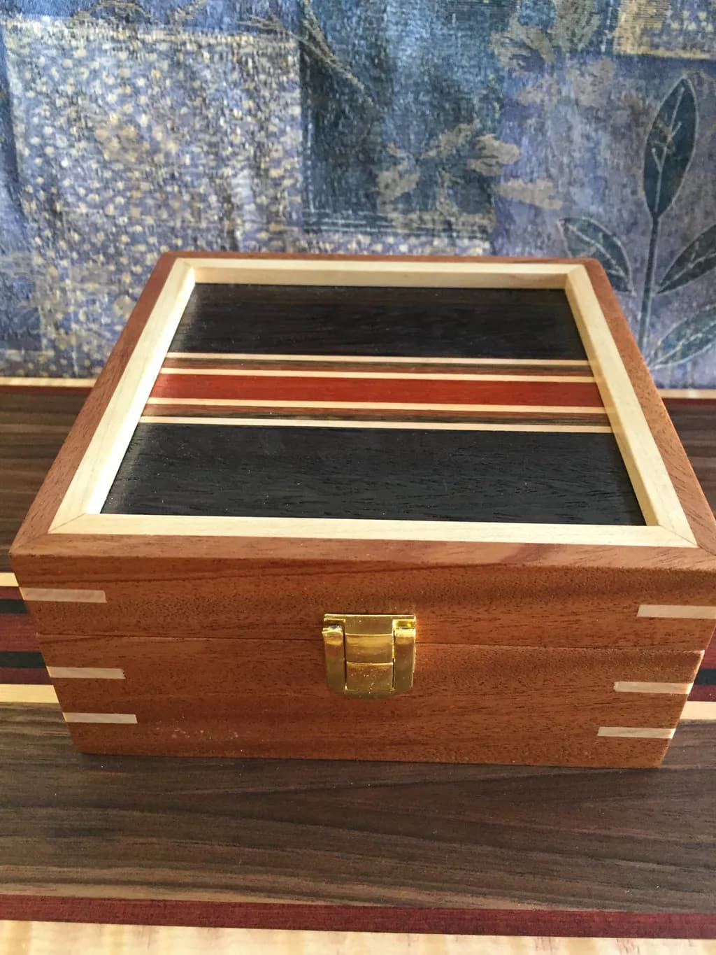 Striped Walnut Keepsake Box