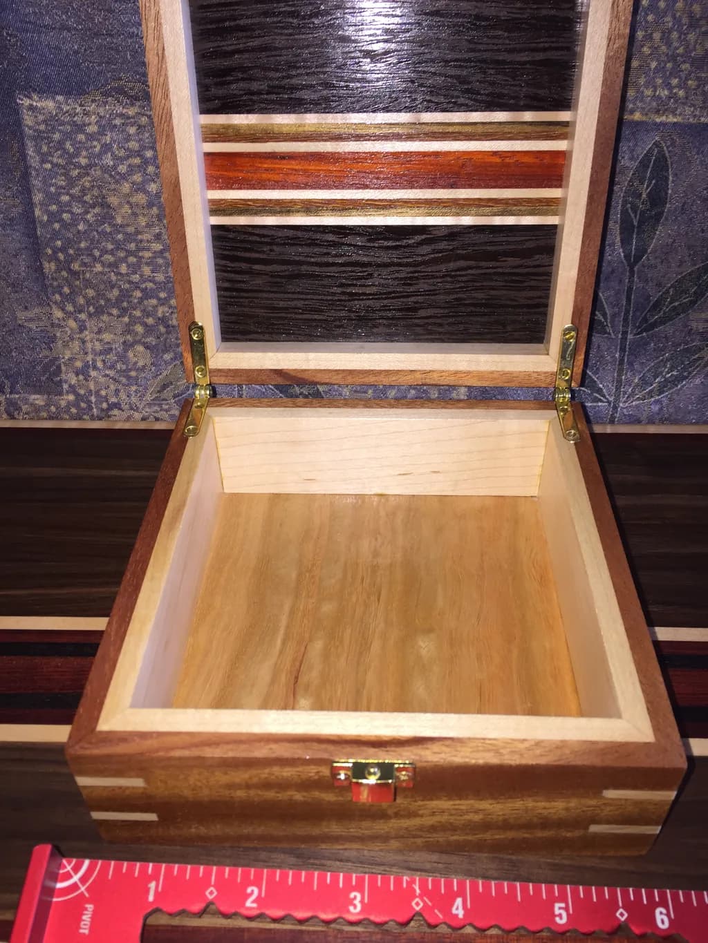 Striped Wood Keepsake Box