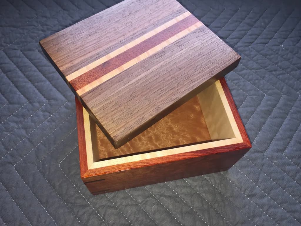 Striped Walnut Keepsake Box