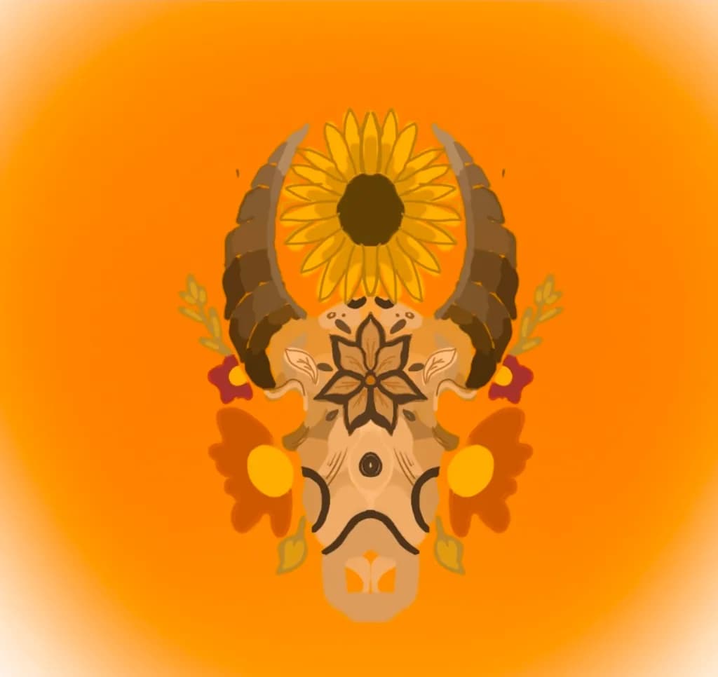 Sunflower Skull