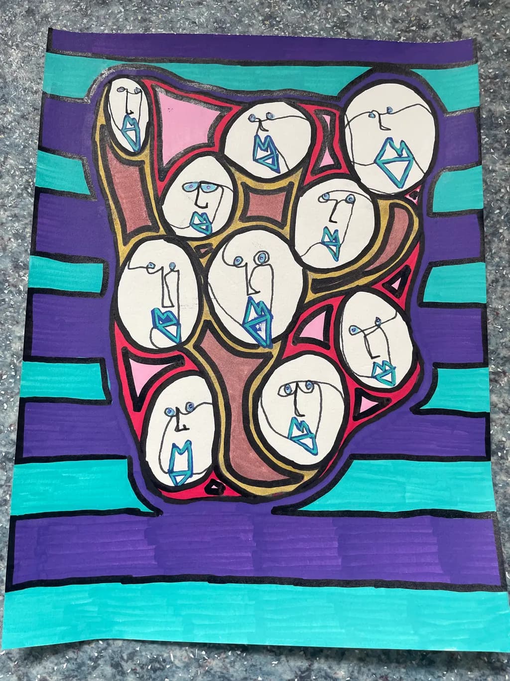 Clustered Faces Abstract