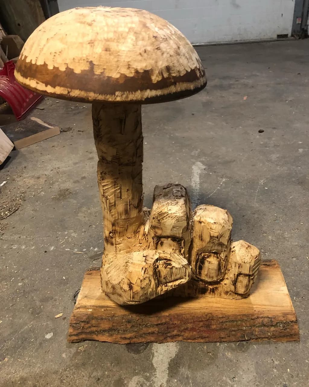 Carved Mushroom Sculpture