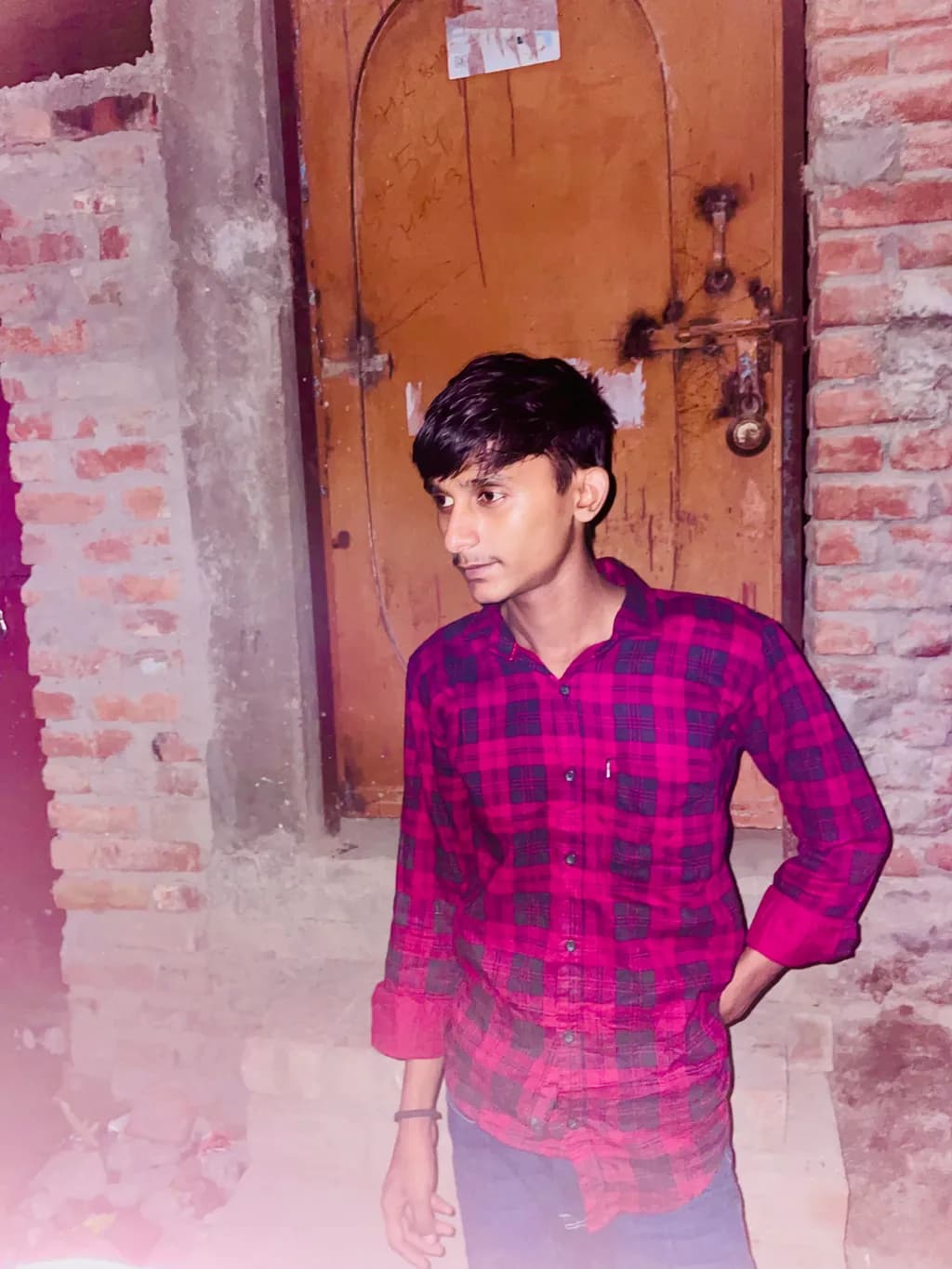 Pensive in Plaid