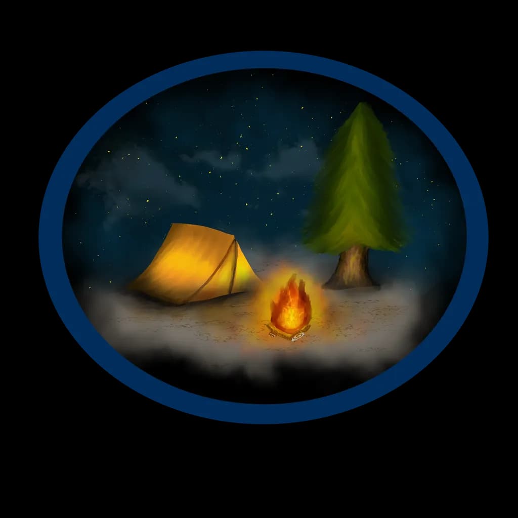 Night Campfire Scene