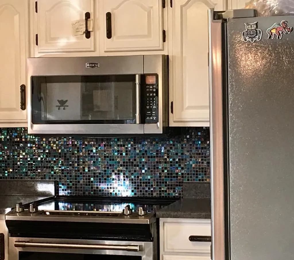 Iridescent Mosaic Kitchen Tiles