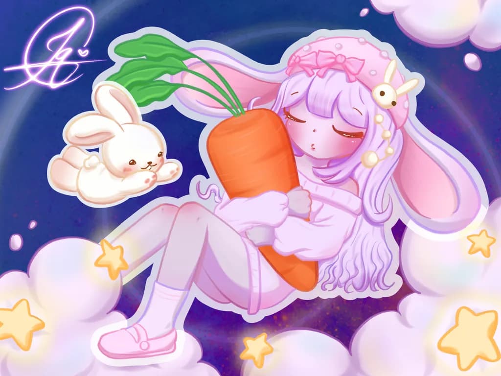 Moonlit Bunny Dreams