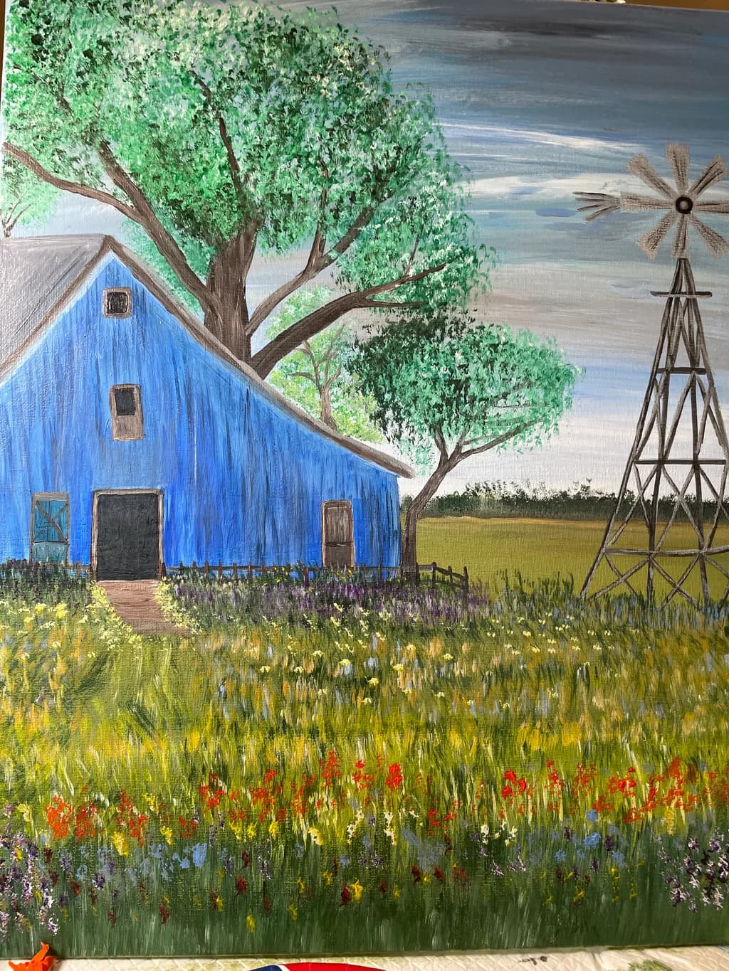 Blue Barn Windmill Meadow