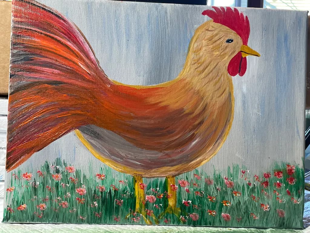 Rooster in Wildflowers