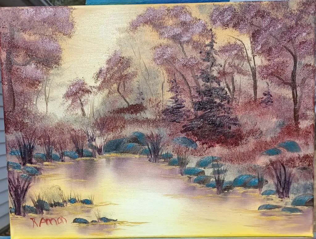 Misty Woodland Reflection