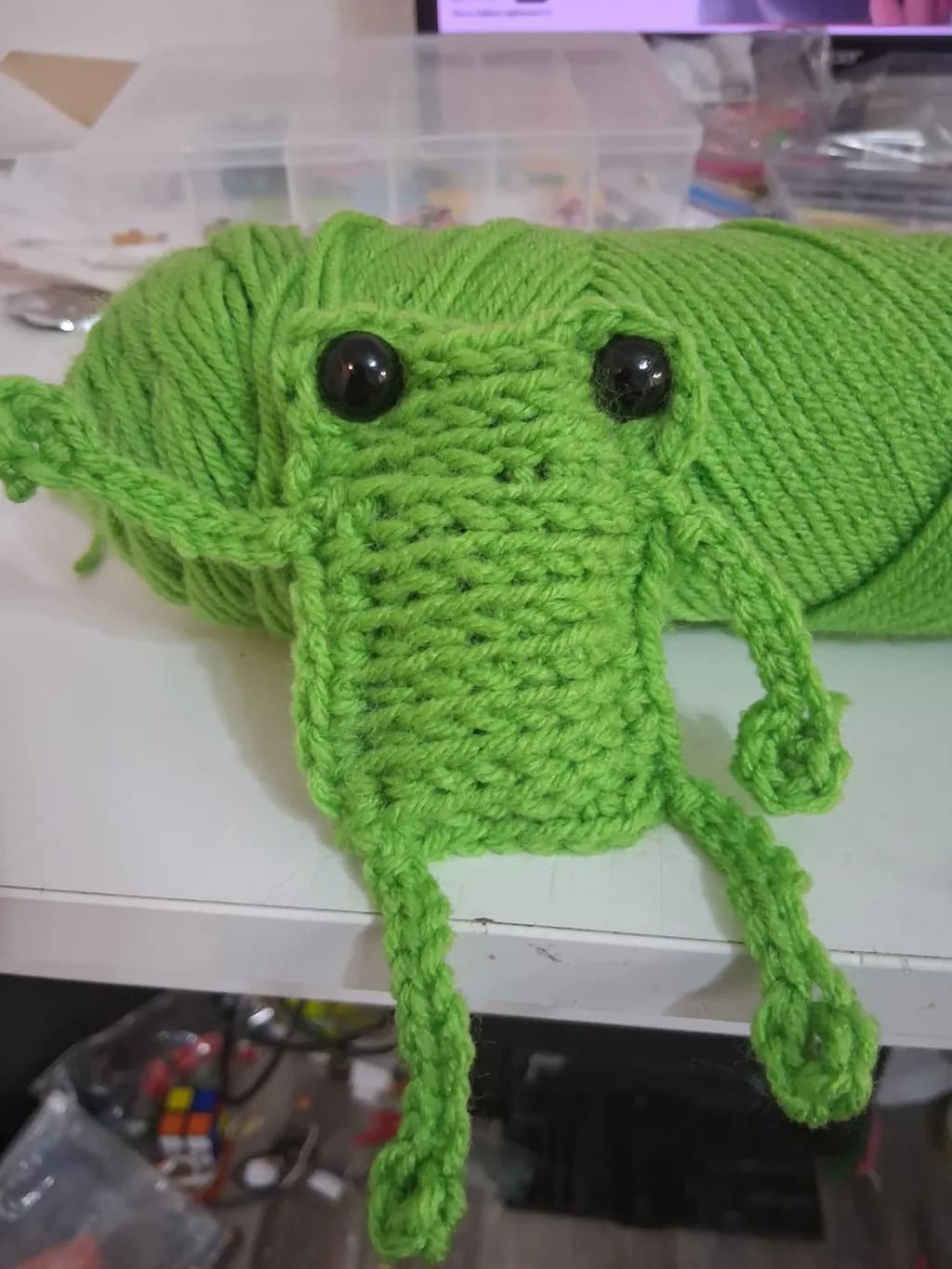Green Yarn Creature