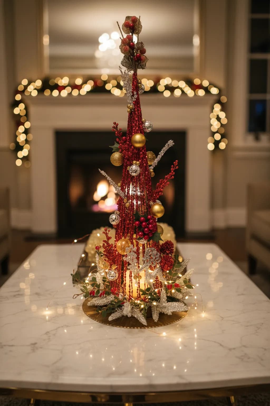 Festive Tinsel Tower