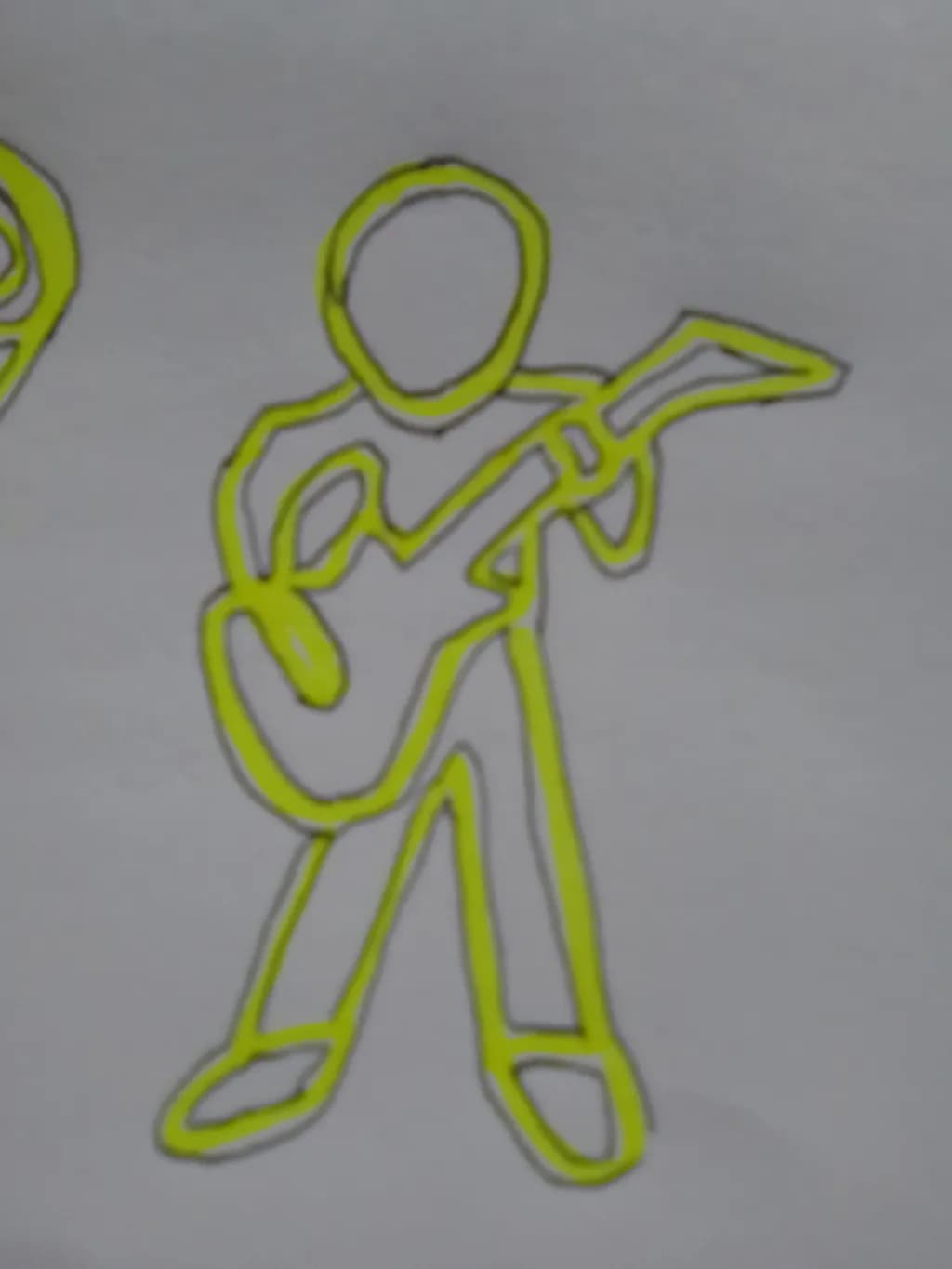 Yellow Guitar Outline