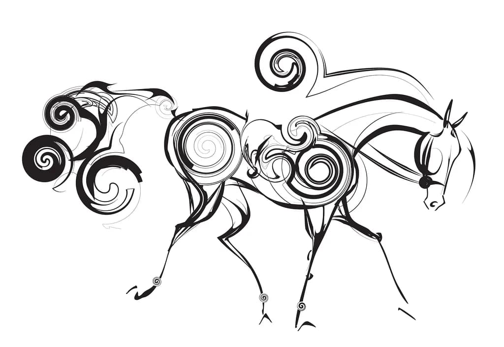 Tribal Swirls Horse