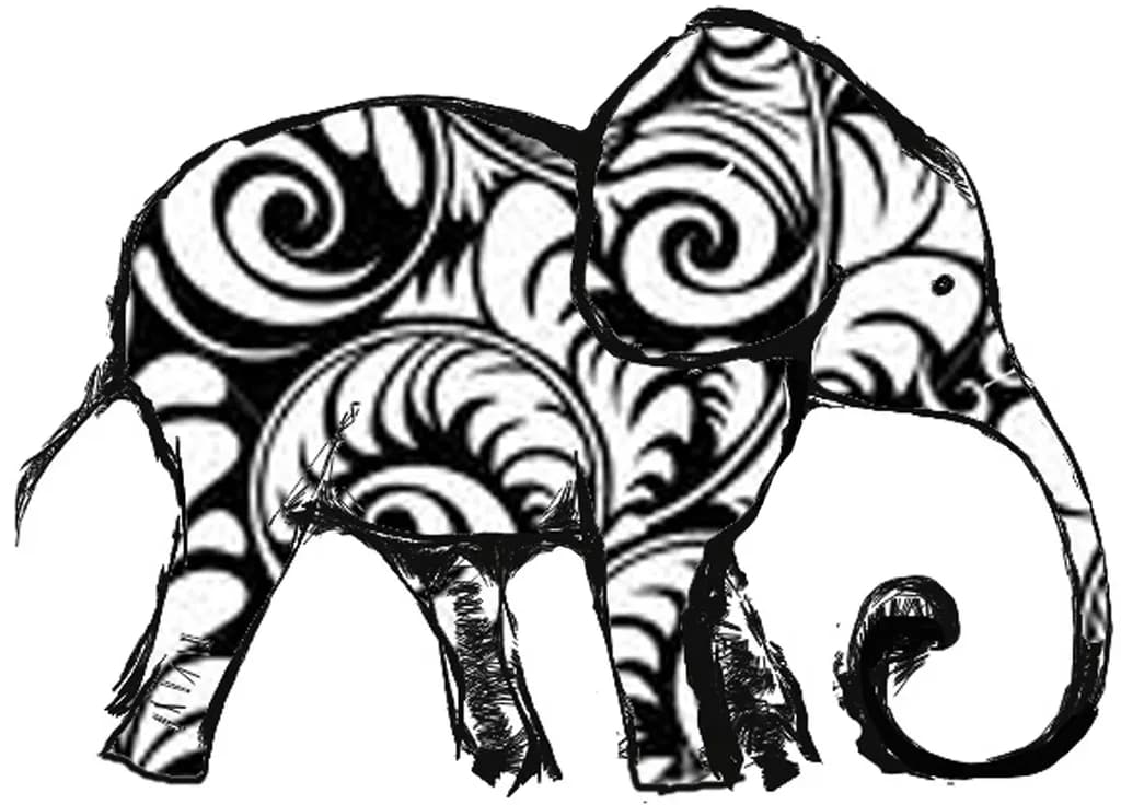 Elephant Pattern Silhouette