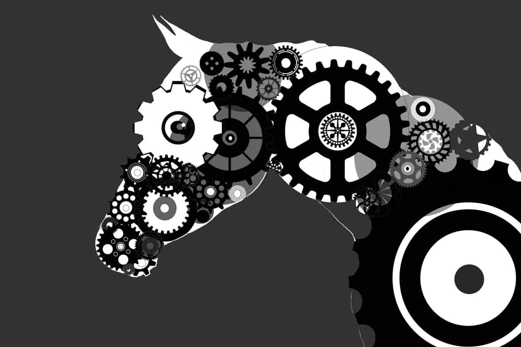 Black and White Horse Head Gears