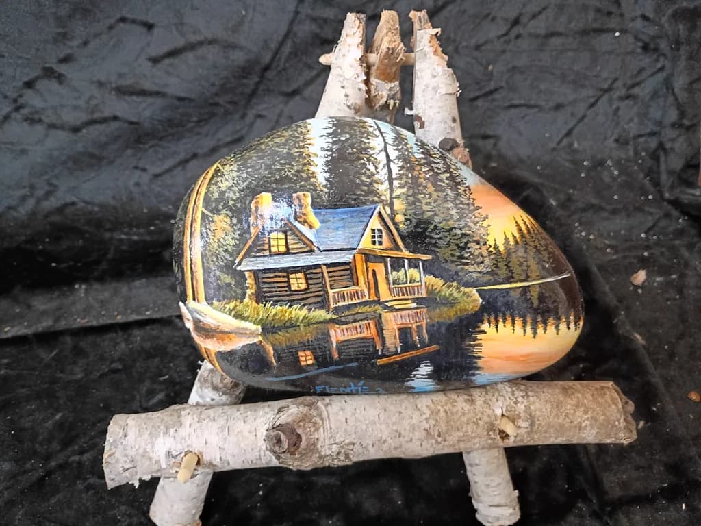 Lakeside Cabin Reflection