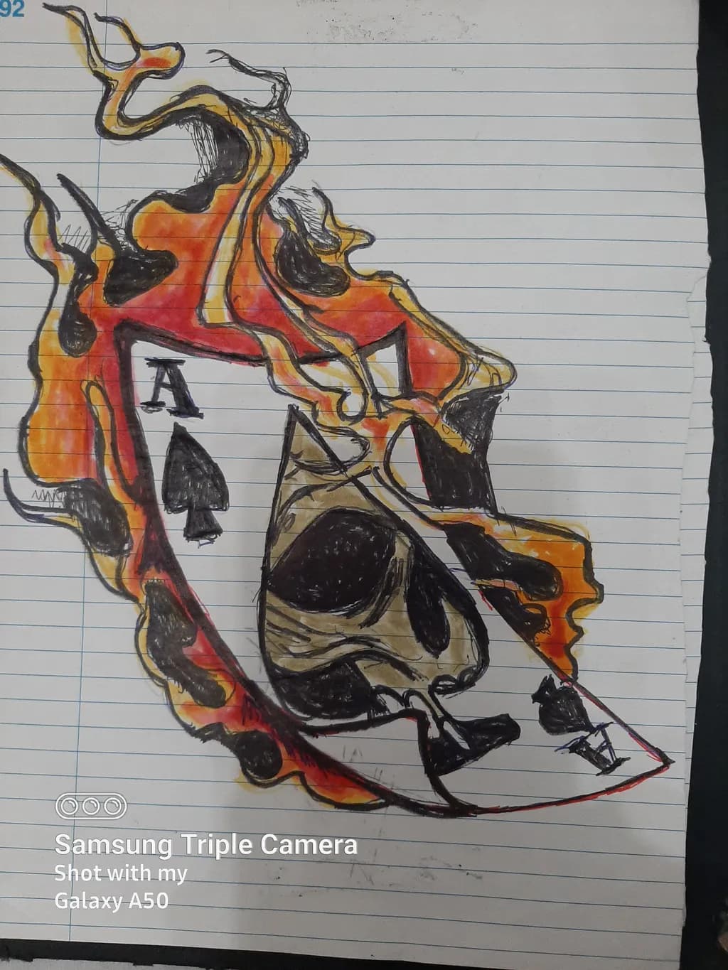 Flaming Ace Skull