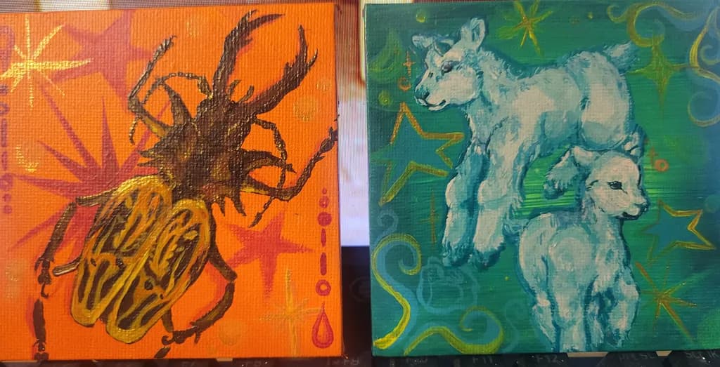 Golden Beetle and Lambs