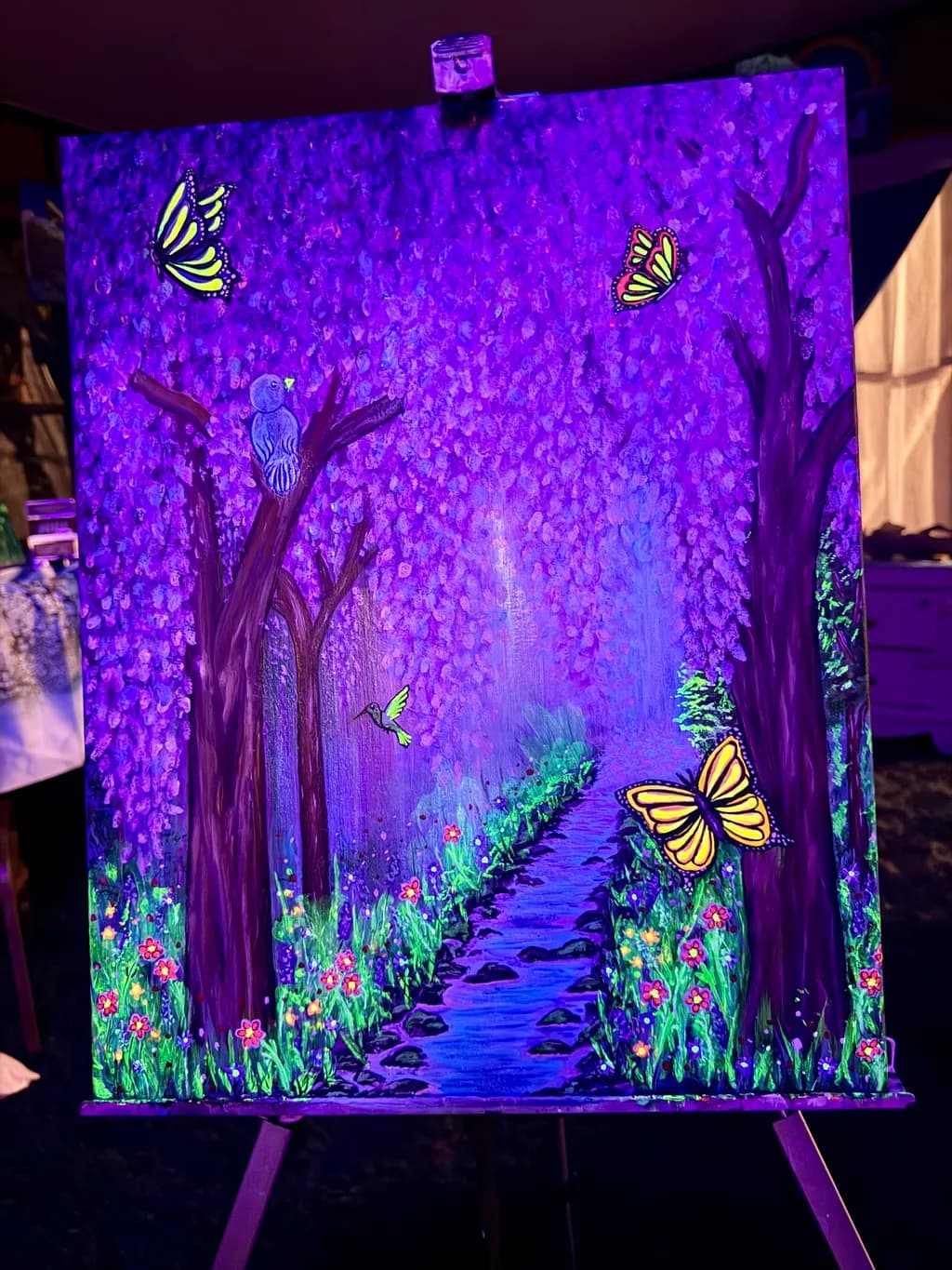 Neon Woodland Path