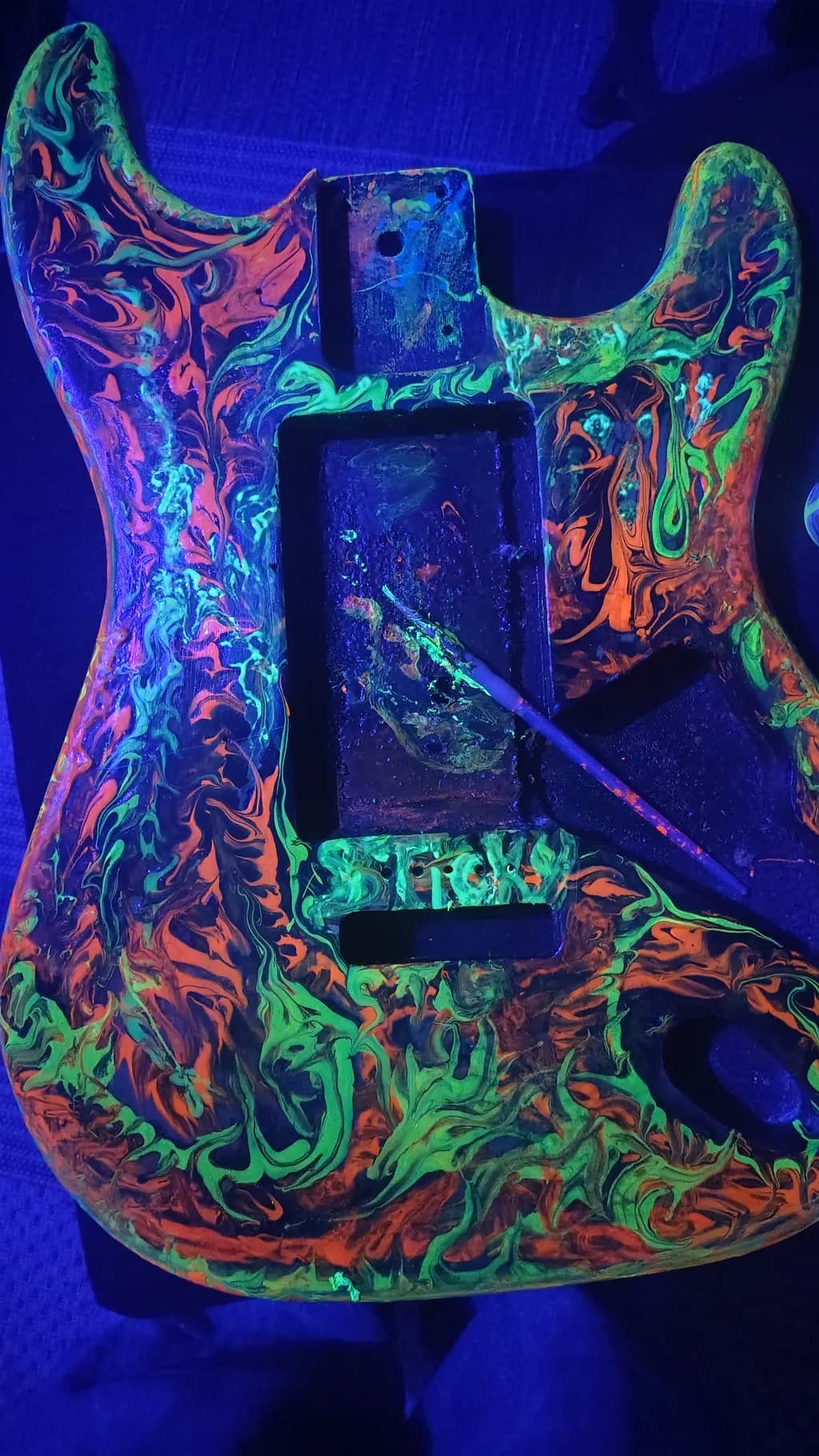 Neon Swirl Guitar