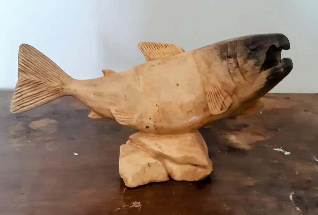 Woodland Salmon Sculpture