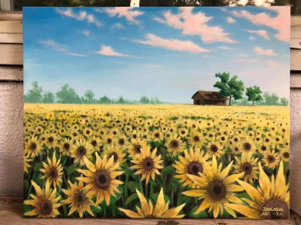 Sunflower Field Barn