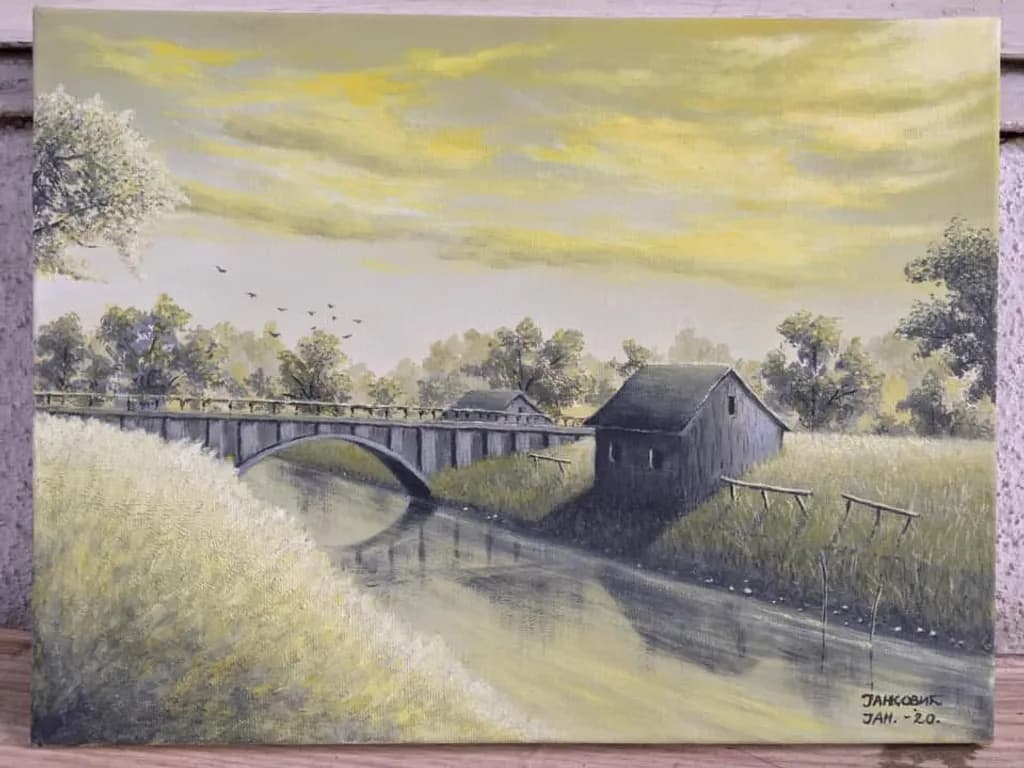 Covered Bridge at Dusk