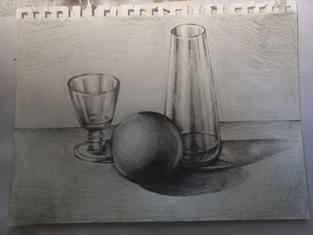 Glass and Sphere Still Life