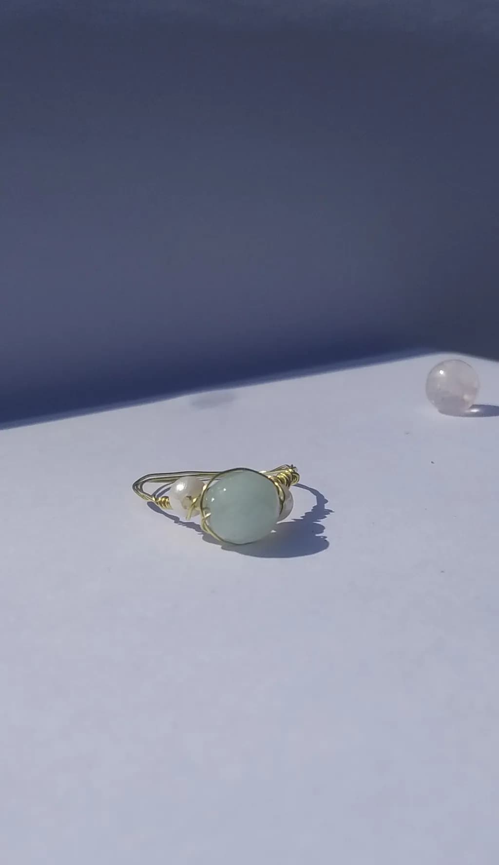 Aqua Pearl Ring