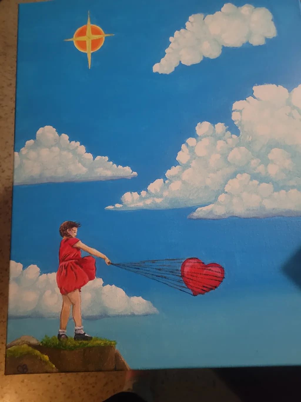 Child with Heart in Sky