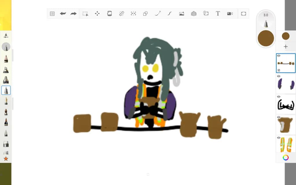 Character with Brown Cups