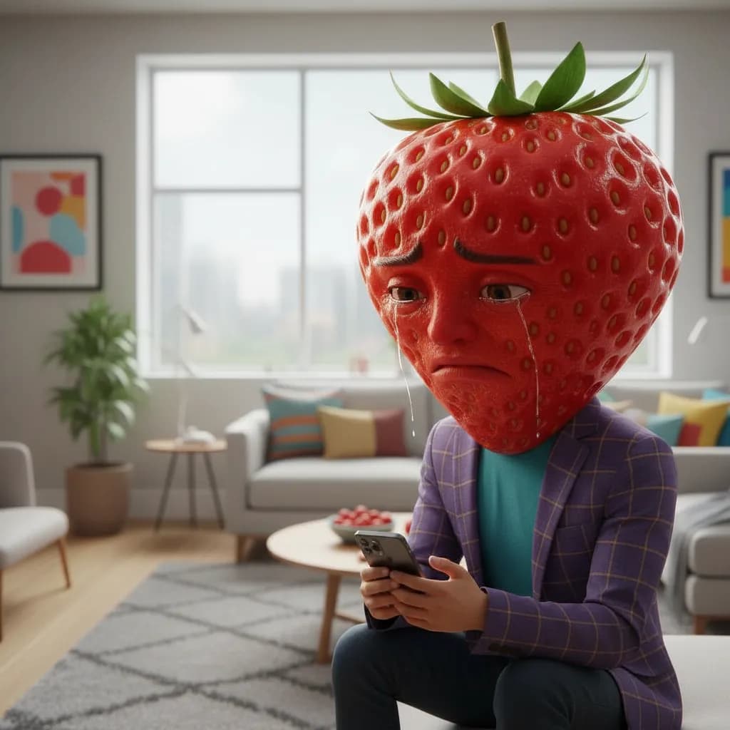 Crying Strawberry Head