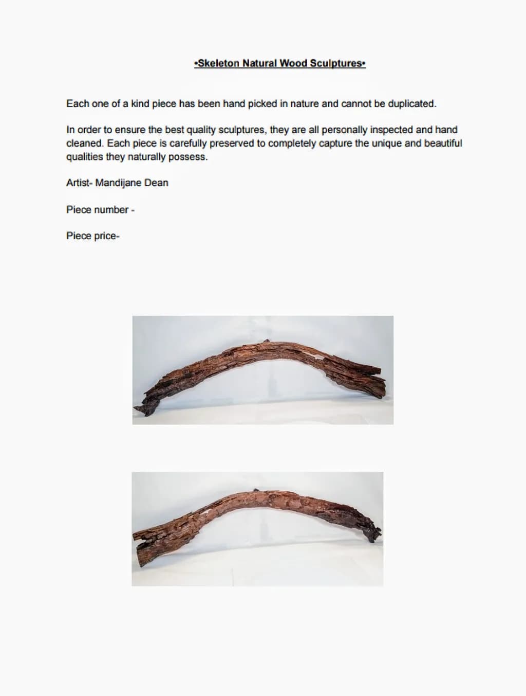 Natural Wood Arch Sculpture