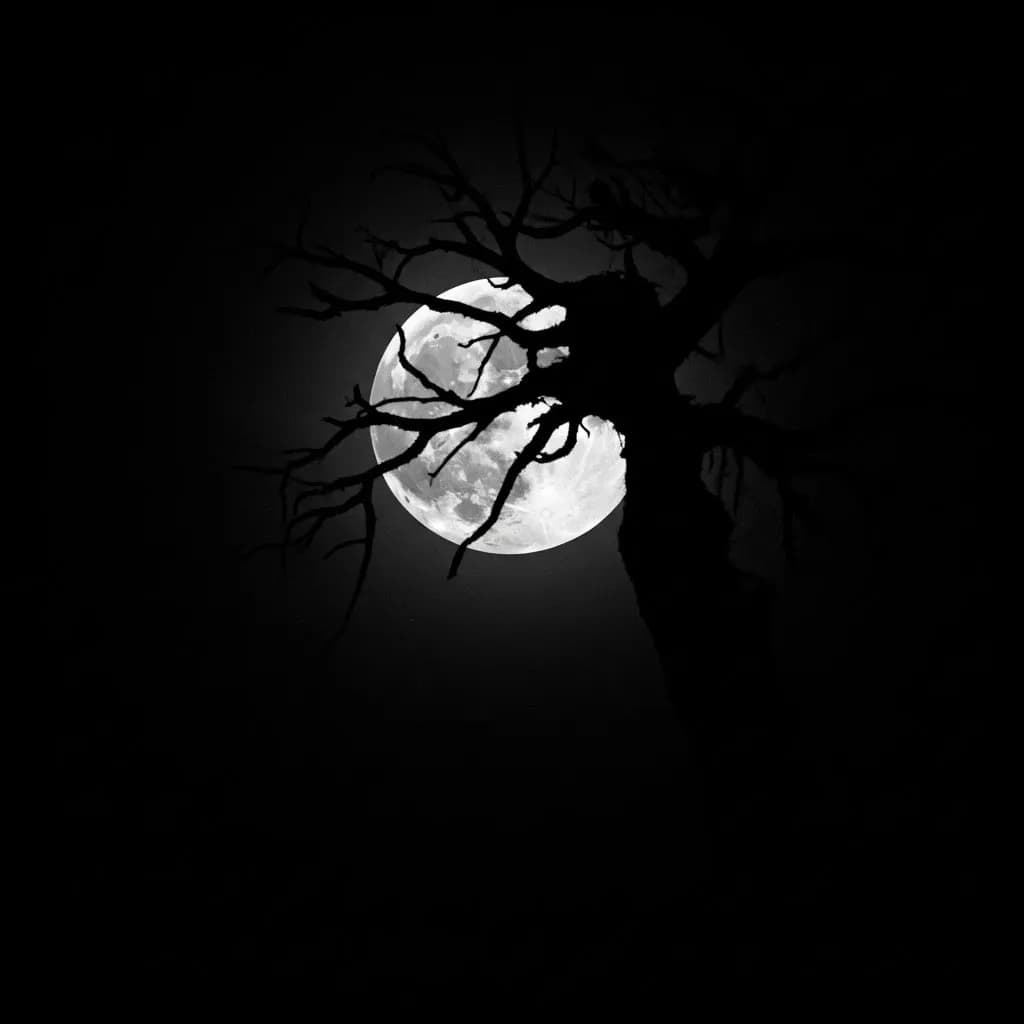 Moonlit Tree Silhouette