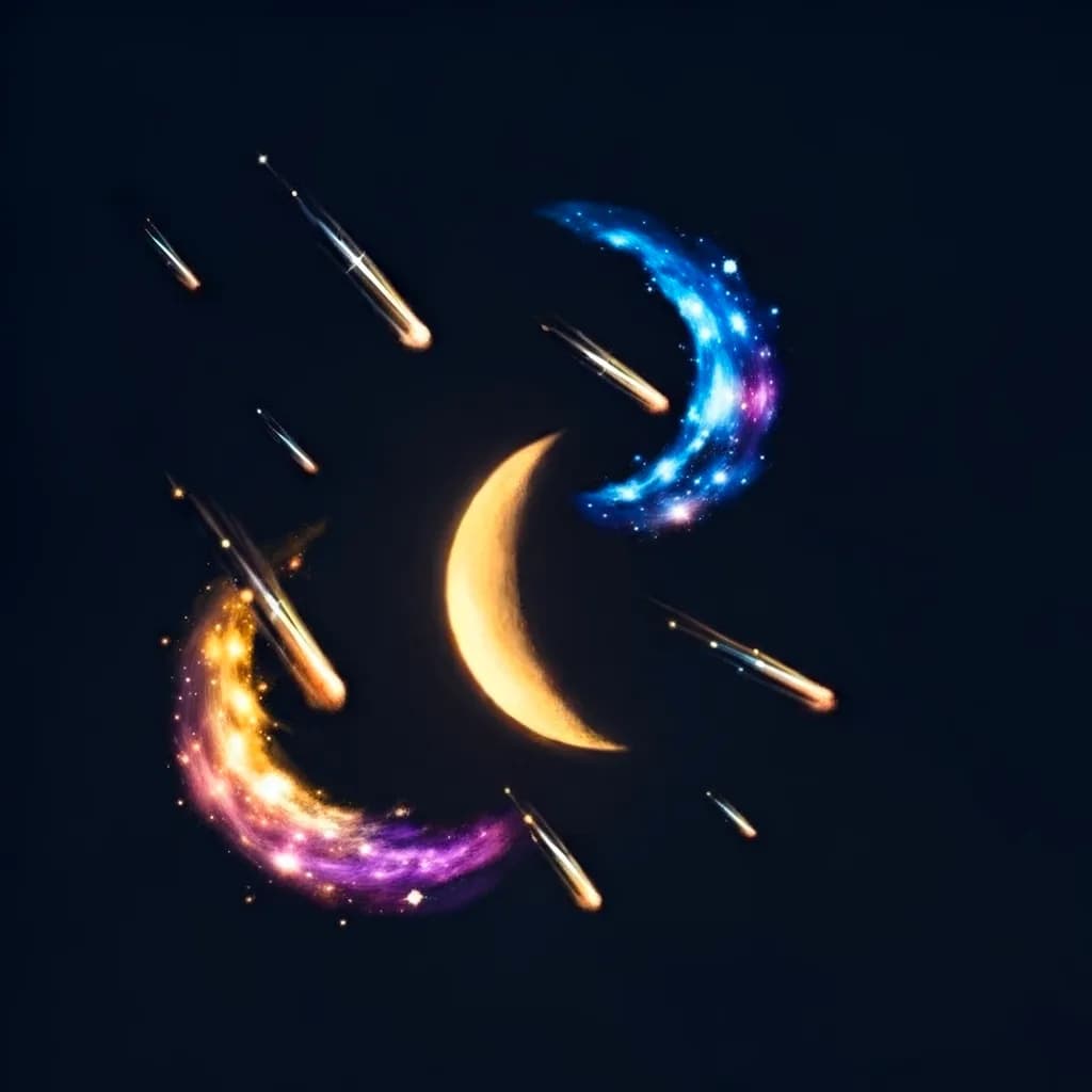 Crescent Galaxy Meteorstorm