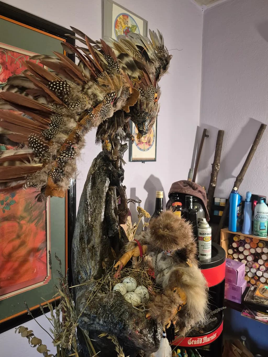Feathered Nest and Eggs