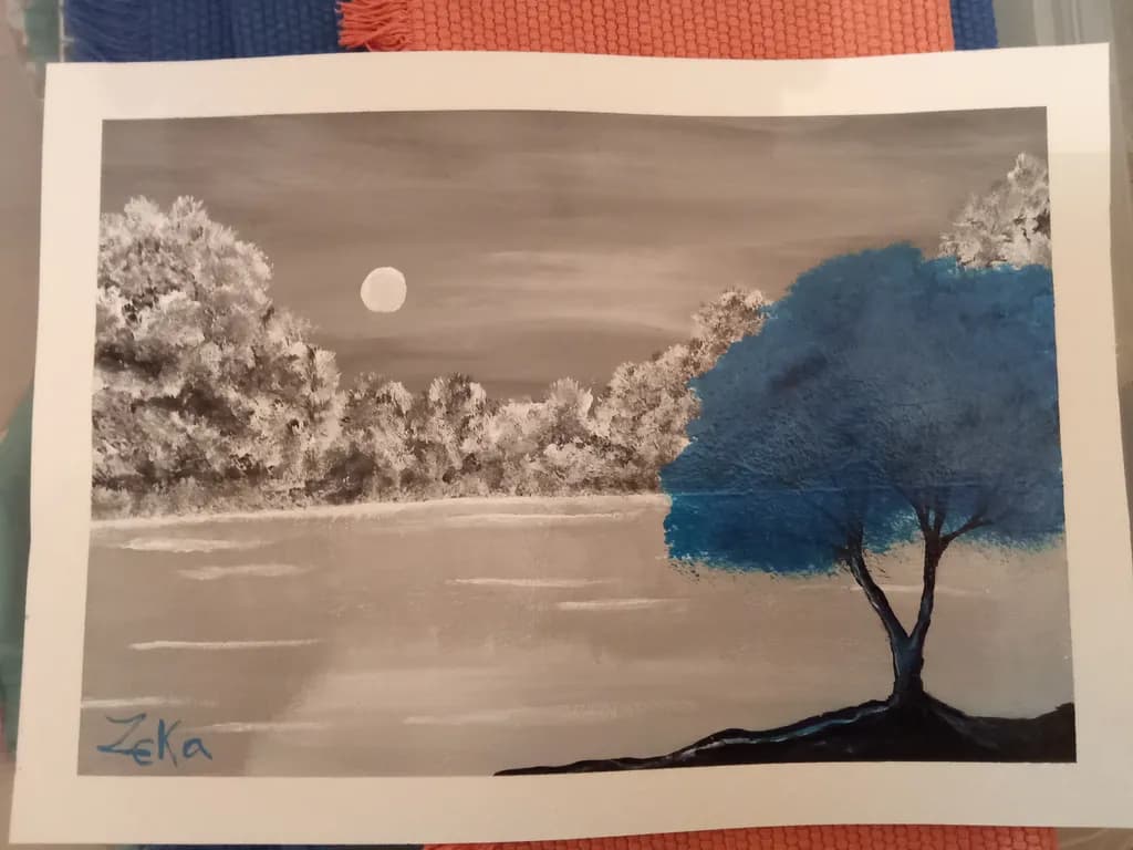 Blue Night Tree