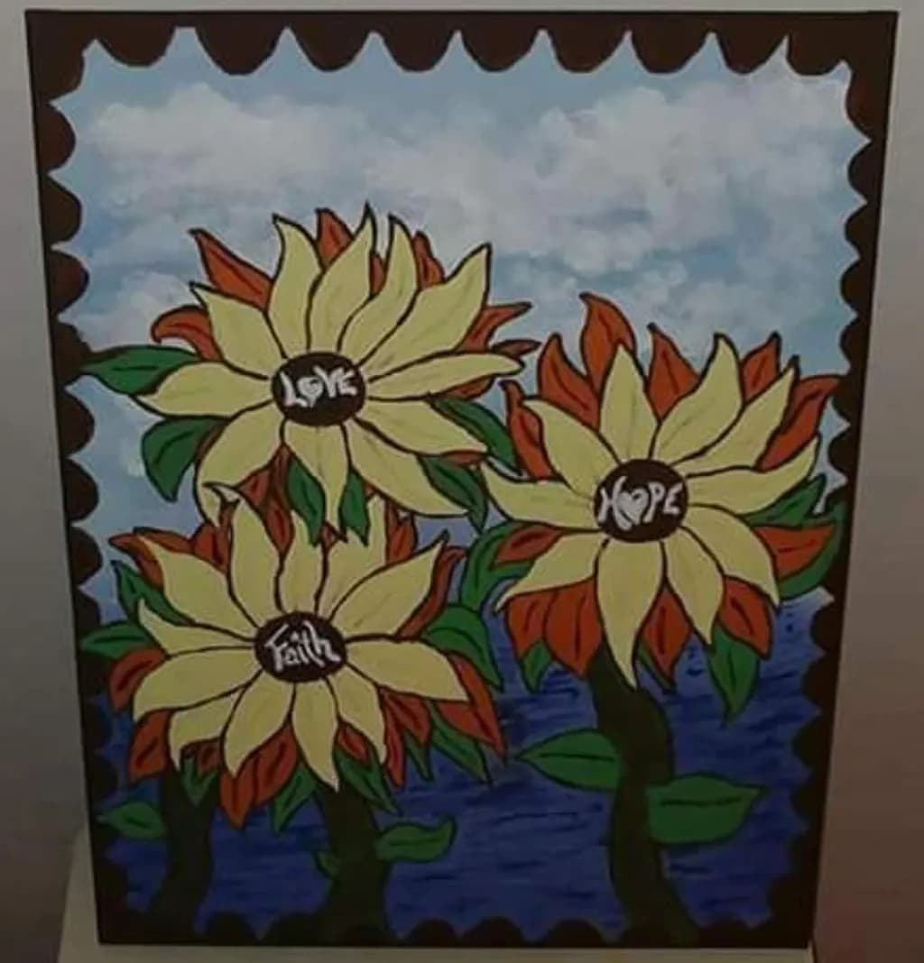 Love Hope Faith Sunflowers