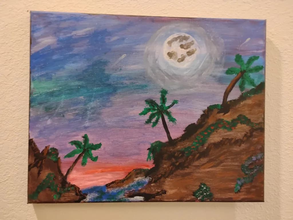 Moonlit Tropical Dusk