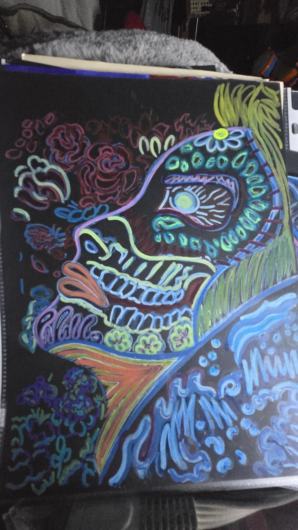 Neon Skull Bloom