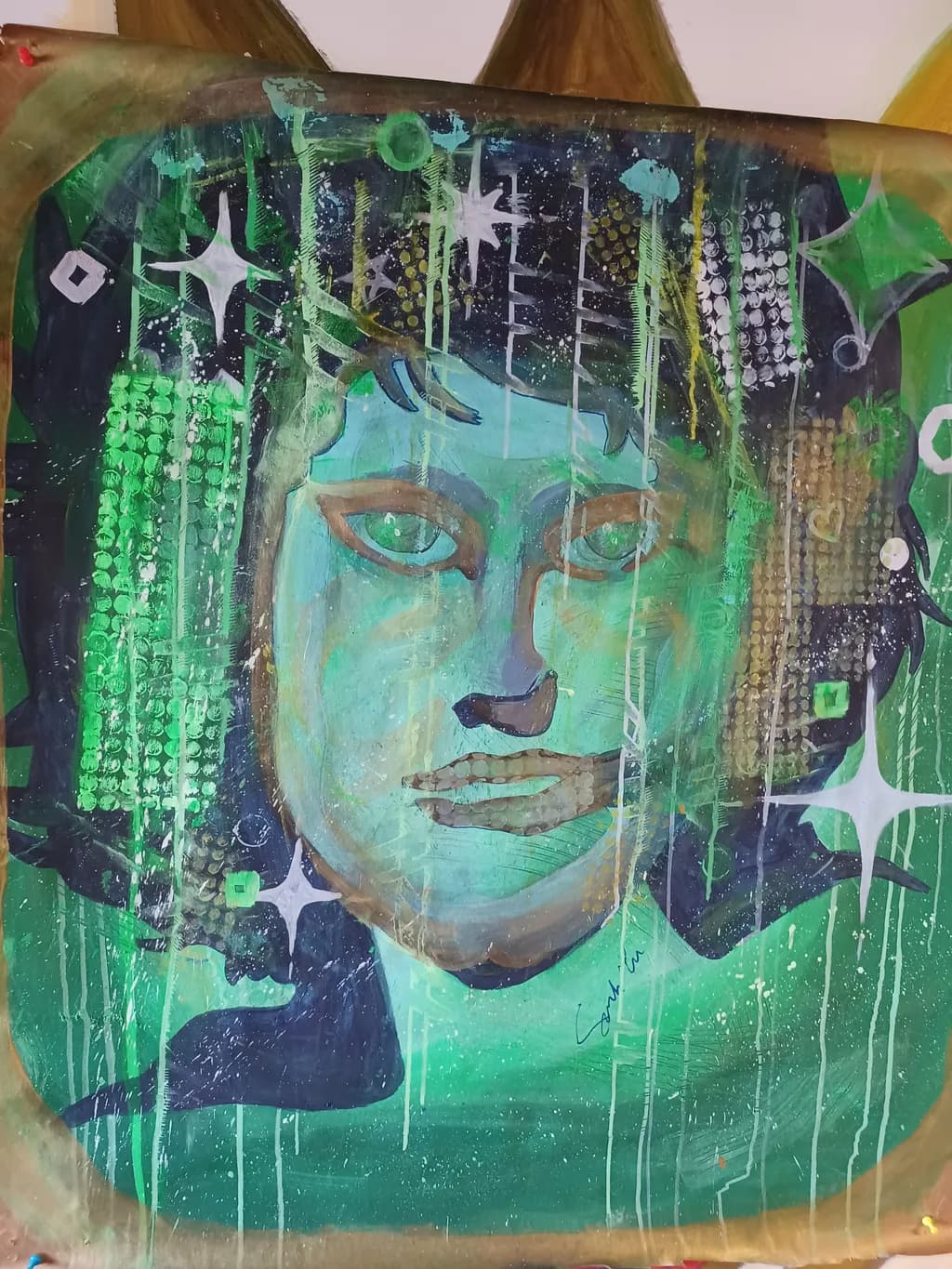 Green Abstract Portrait