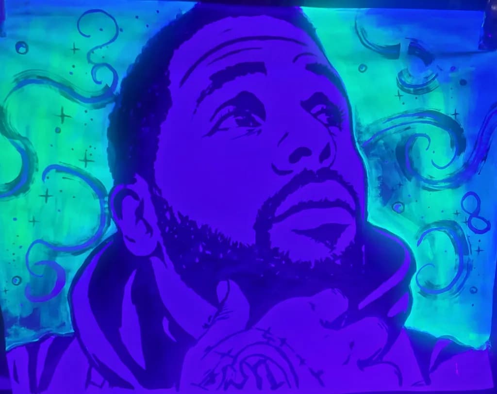 Neon Meditative Portrait
