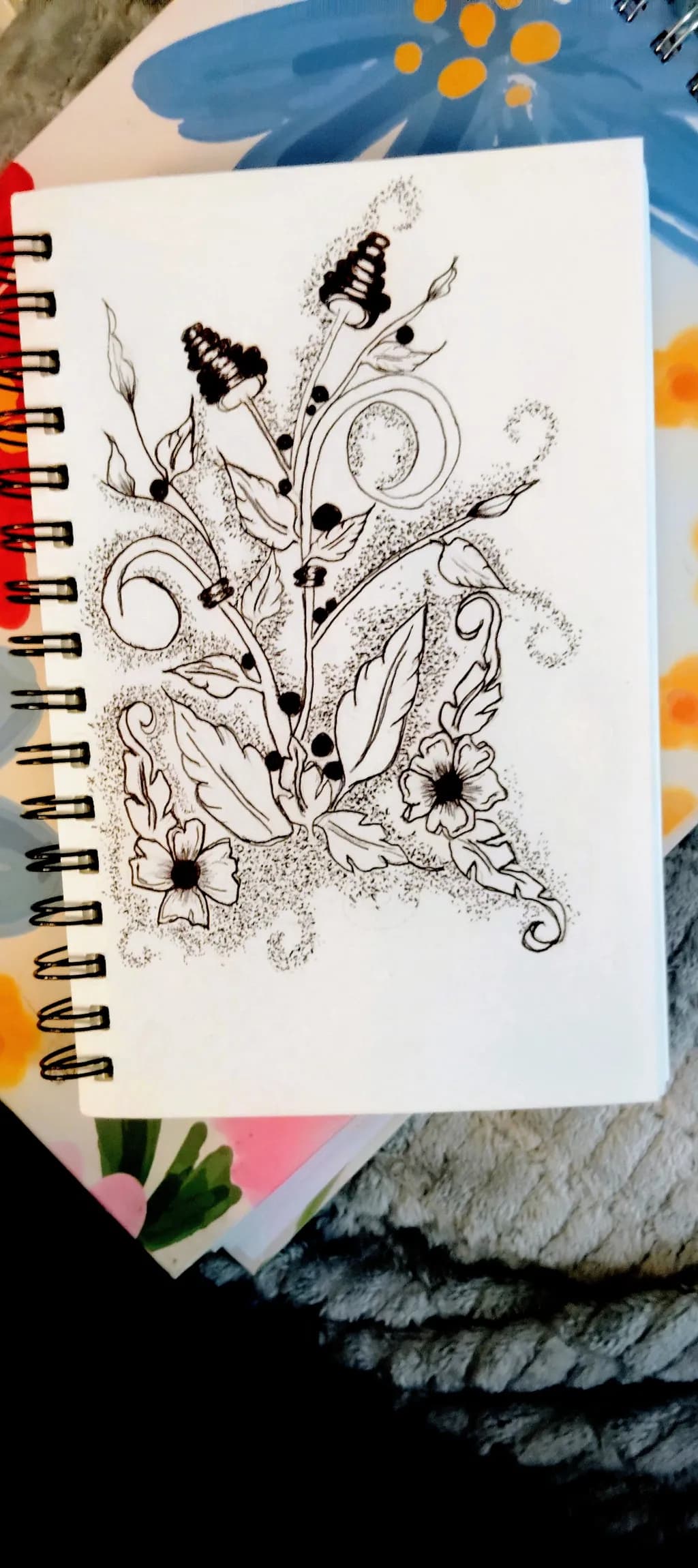 Floral Ink Spiral