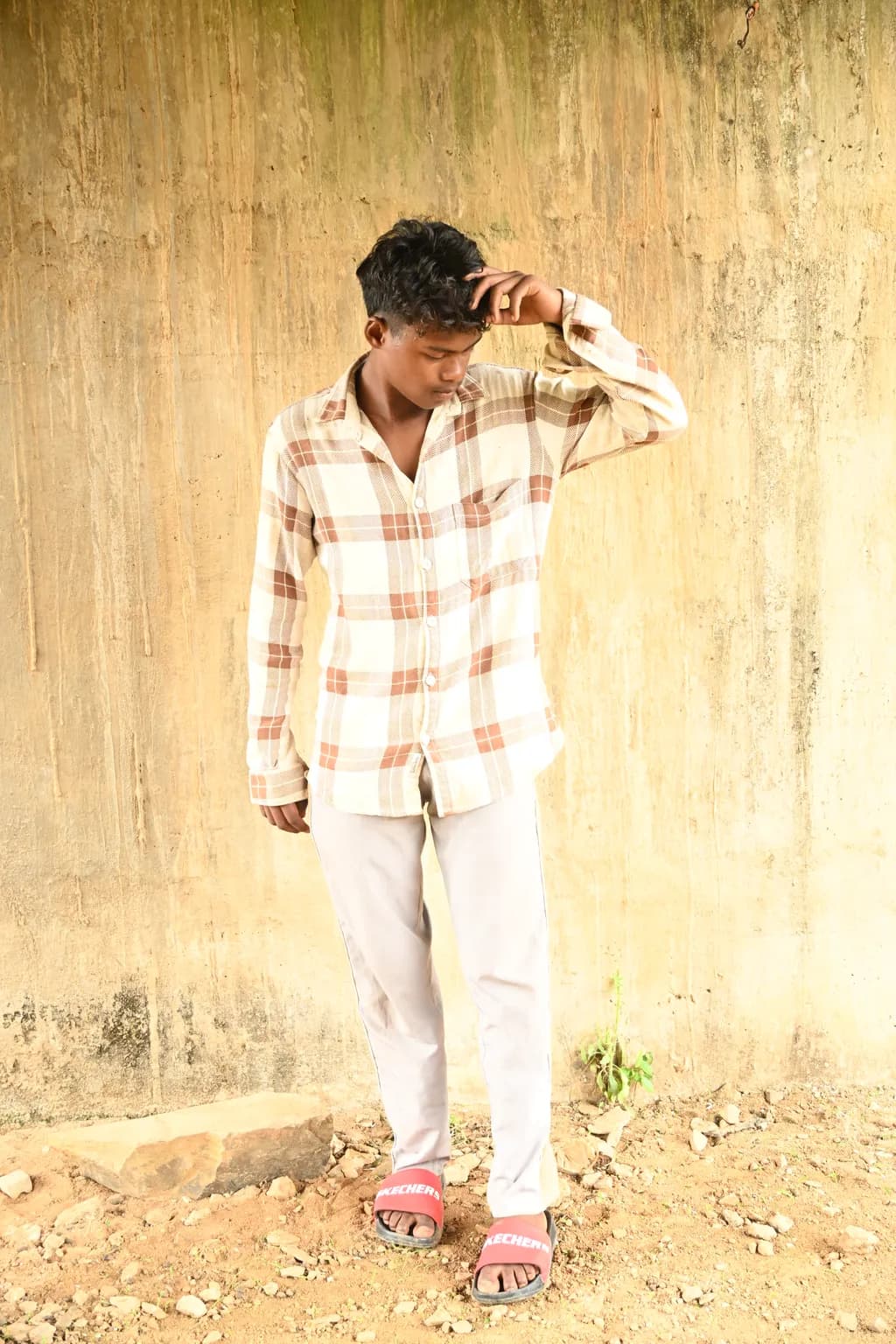 Contemplation in Plaid