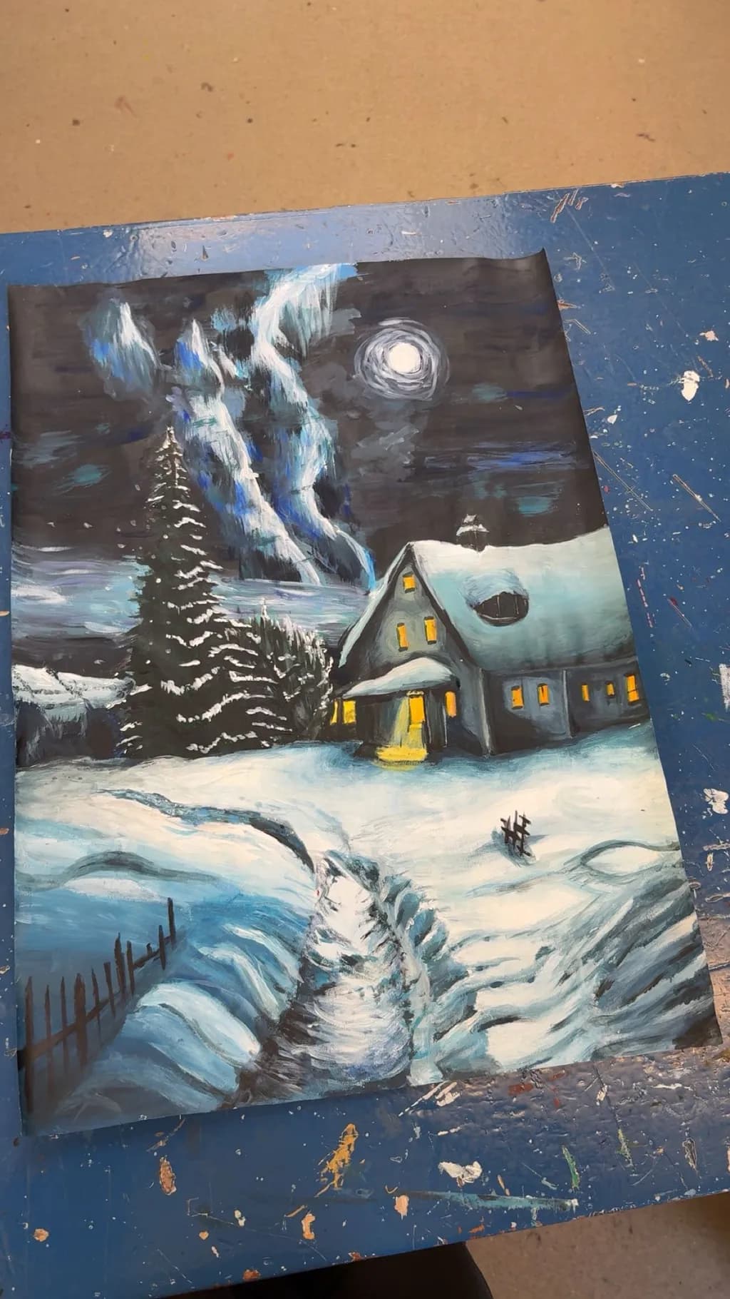 Moonlit Cabin Path