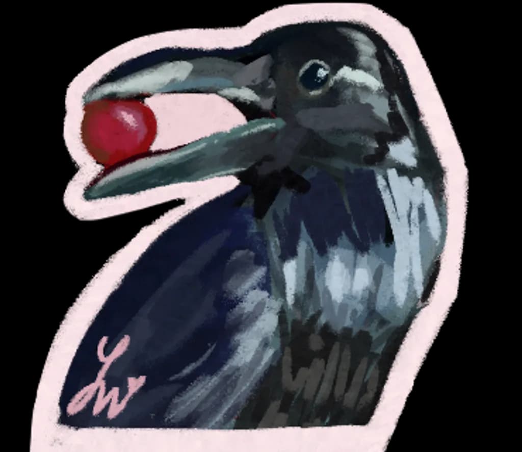 Crow with Cherry