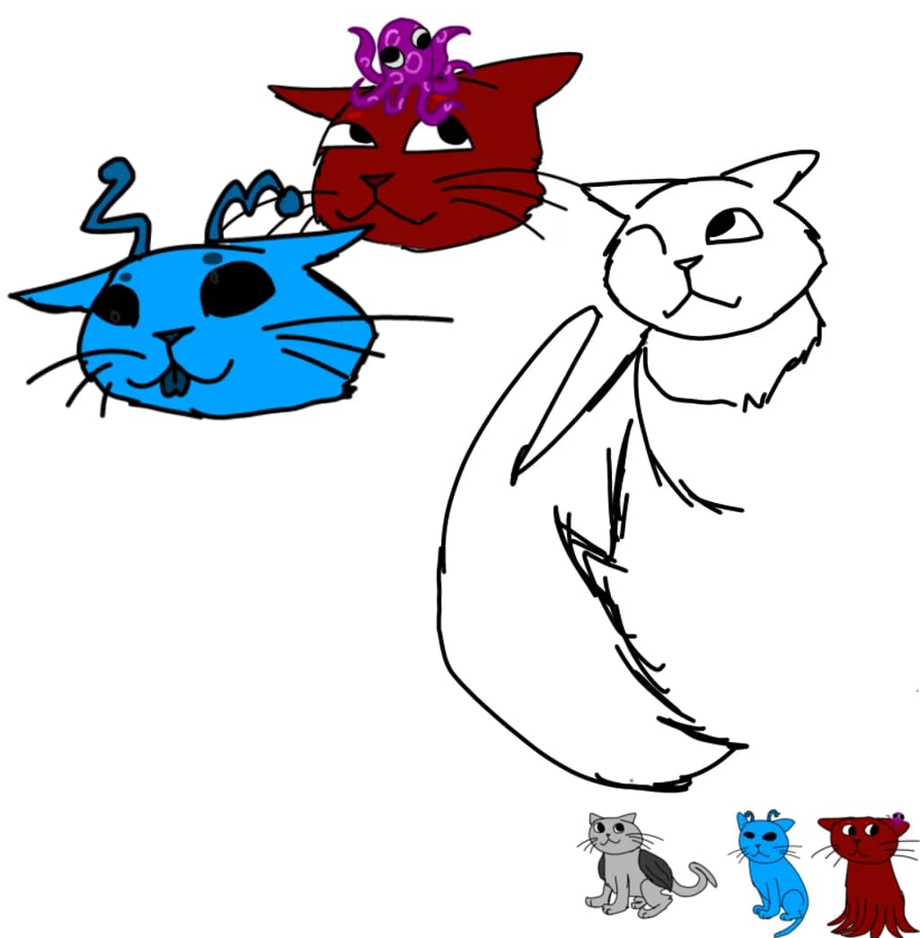 Three Curious Cats