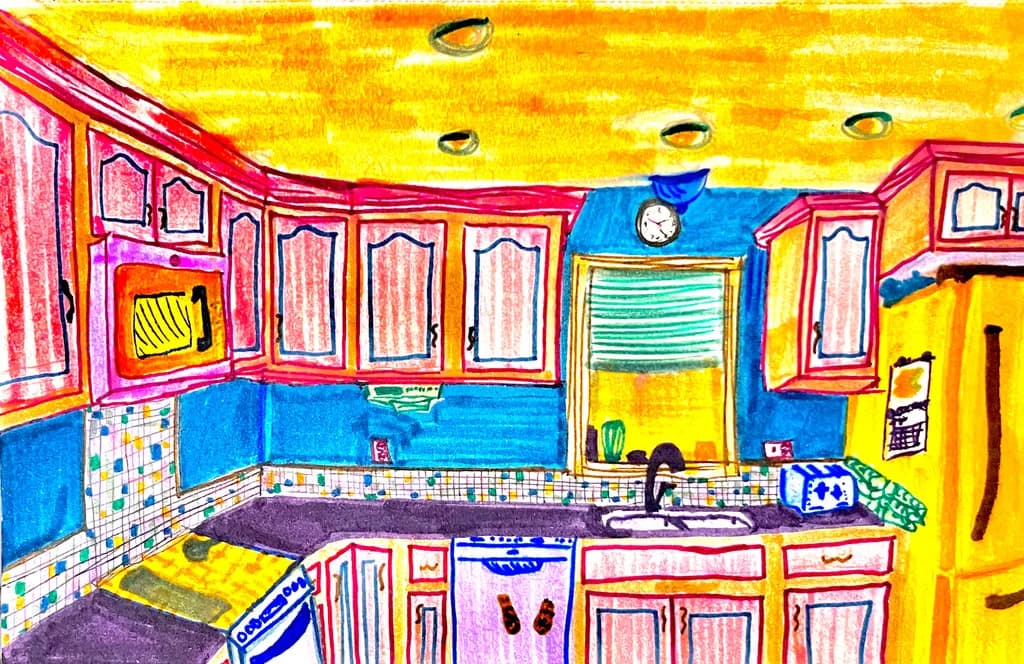Colorful Kitchen Reflections