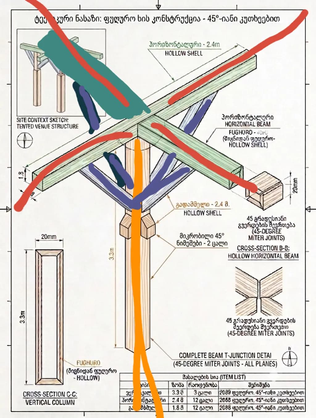 45-Degree Miter Junction